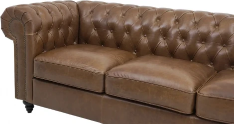 Диван Chester Classic ОГОГО (арт.329659), (Кожа/Коричневый)