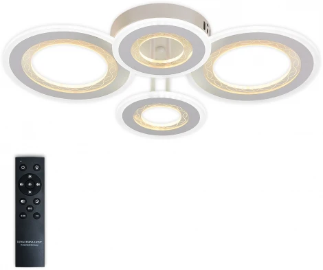 Потолочная люстра светодиодная Natali Kovaltseva Groove LED LAMPS 81196 с пультом ДУ, моб. приложением 140W, белый, LED (регулировка яркости, 220V)