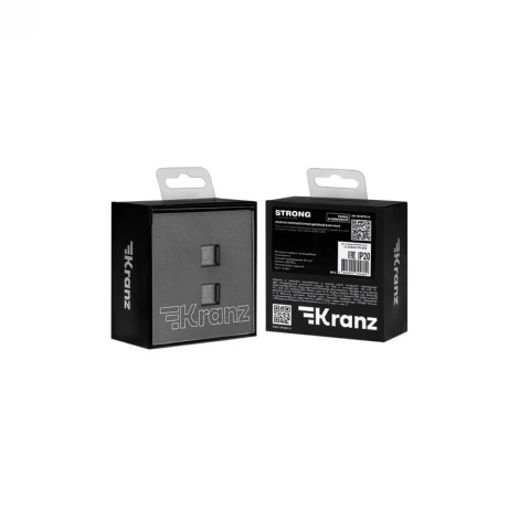 Розетка компьютерная двойная RJ45+RJ45 кат6 с/у графит Kranz Strong KR-78-0725-6