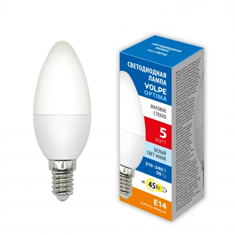 Лампочка светодиодная Volpe LED-C37-SLS LED-C37-5W/4000K/E14/FR/SLS