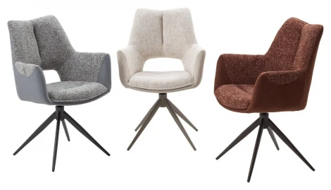 Стул ДАВЕН (DAVEN) 360 град, цвет СЕРЫЙ RIELY-450 / G1038-04 , ткань /ТЕМНО-СЕРЫЙ каркас, ®DISAUR M-City 64679
