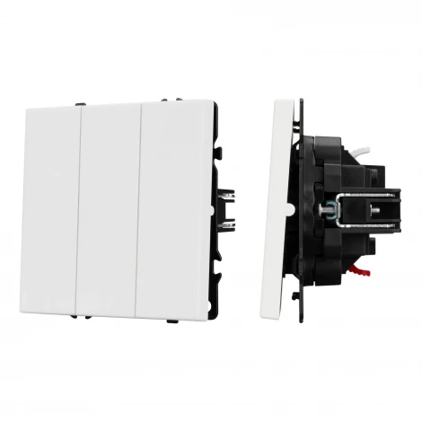 Механизм выключателя трехклавишный непроходной SWT-NOBE-MK03-SFPL-WH (230V, 10A) (Arlight, Белый кварц) 061801