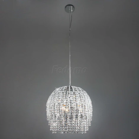 Подвесная люстра Eurosvet Oliver 10091/3 хром/прозрачный хрусталь Strotskis