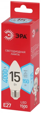 Лампочка светодиодная E27 15Вт ЭРА LED B35-15W-840-E27 R LED B35-15W-840-E27 R