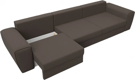 Диван прямой Лига-008 Long (Коричневый/Рогожка) Лига Диванов арт.122643