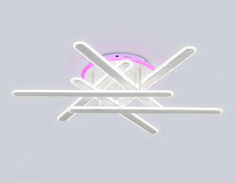 Потолочная люстра светодиодная с подсветкой RGB, с ПДУ Ambrella Acrylica Original FA8907 WH/CH белый/хром 135W 3000K-6400K+RGB