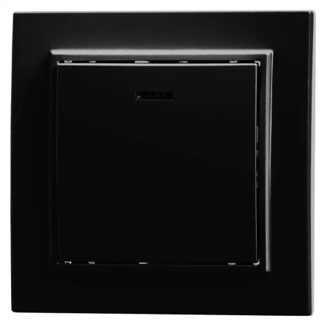 Выключатель 1-клавишный c индикатором PSW10-9001-03, 250V 10А черный Stekker Эрна 39470