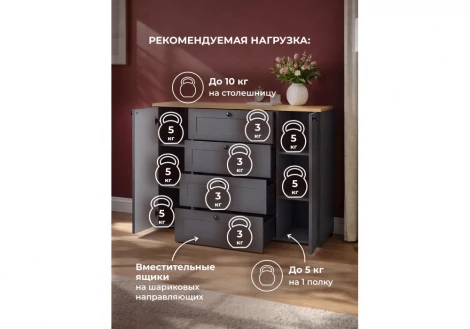 Комод Опра 120 Моби (ЛДСП) Woodville 676806