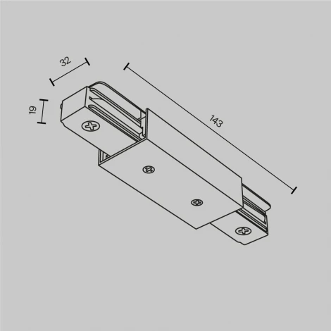 Прямой коннектор питания с вводом питания Unity (однофазный) черный Maytoni Accessories for tracks Unity TRA001CB-11B