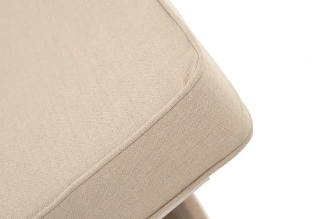 "Ривьера" шезлонг плетеный из роупа, каркас алюминий белый муар, роуп бежевый круглый, ткань бежевая 052 4SIS RIV-SH-001 W Mua beige(beige15052)