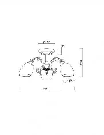 Потолочная люстра на штанге MyFar Биене MR2701-3C