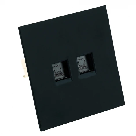 Розетка компьютерная 2-местная RJ-45 (механизм) RST00-3111-05 черный бархат Stekker Мия 50451