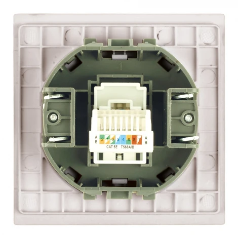 Розетка компьютерная 1-местная RJ-45 (механизм) RST00-3117-08 пудровый жемчуг Stekker Мия 50480