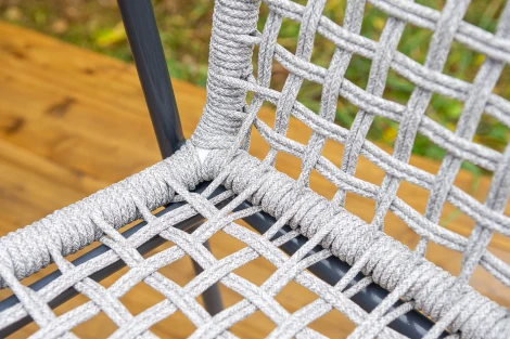 "Тунис" стул плетеный из роупа, каркас алюминий темно-серый (RAL7024), роуп светло-серый 4SIS 1-101270-RAL7024