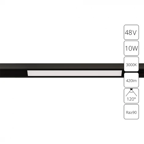 Магнитный трековый линейный светильник LED 48V Arte Lamp Optima A7283PL-1BK