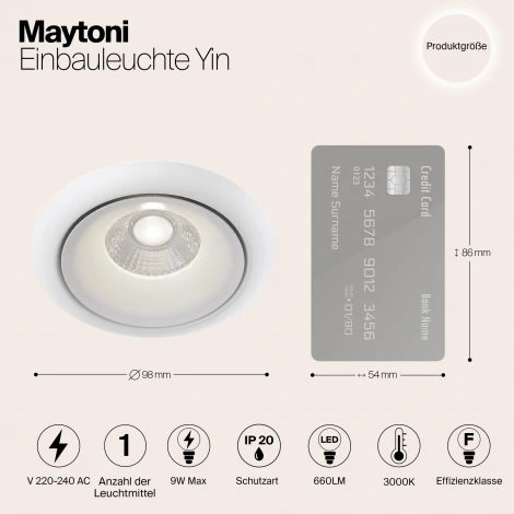 Встраиваемый точечный светильник Maytoni Yin DL031-2-L8W