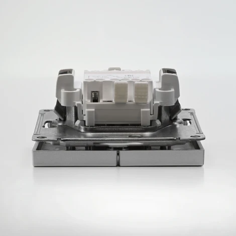Выключатель жалюзи двухклавишный (алюминий) Systeme Electric GAL000319S