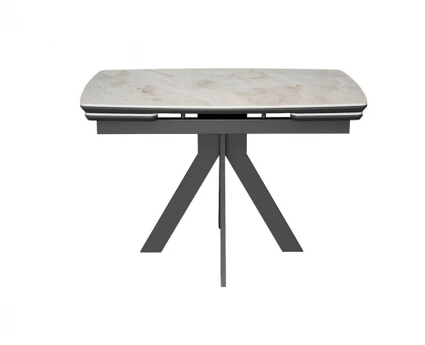 Стол DKU120 Керамика Italian Grey (глянец серый)/подстолье черное/опоры черные (2 уп.) Dikline 00-00074487
