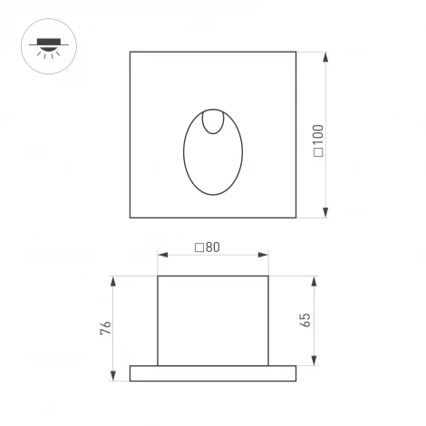Подсветка для лестниц и ступеней LT-TIE-S100-3W Warm3000 (GR, 45x70 deg, 230V) (Arlight, IP65 Бетон) 050876