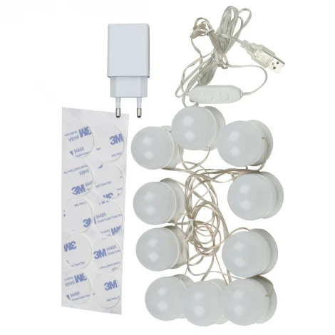Мебельный светильник c зарядкой от USB Uniel ULM-F50-8W/SW/10/DIM IP20 WHITE (LED, 220V, выключатель, шарики)