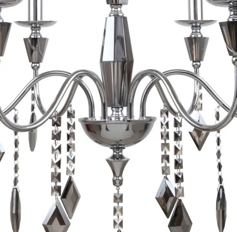 Подвесная люстра Grace 1053/09/06P (220V, хрусталь, подвески, на цепи, подсвечник, свеча, кольцо)