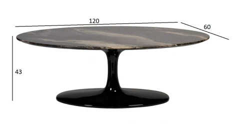 33FS-3076STOL/ZH Стол журнальный овальный Cippolo 120*60*43см Garda Decor