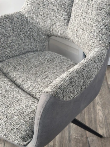 Стул ДАВЕН (DAVEN) 360 град, цвет СЕРЫЙ RIELY-450 / G1038-04 , ткань /ТЕМНО-СЕРЫЙ каркас, ®DISAUR M-City 64679