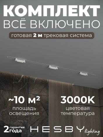 Трековая система в сборе однофазная встраиваемая 220V 30W Hesby Lighting Skylite №9 HSBL_kompl_S009_VI2W3K