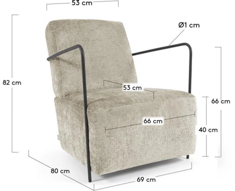 Кресло La Forma (ex Julia Grup) Gamer (Бежевый/ Пенополиуретан,Металл,Пена,Сосна,Акрил,Сталь)