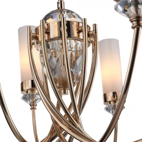 Потолочная люстра на штанге ST Luce Элегра SL1402.253.10 Золото/Белый E14*10 40W