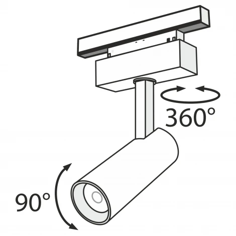 Трековый светильник Focus Led S35 4000K 9Вт 24° (магнитный) Maytoni Technical TR019-2-10W4K-B (48V, круглые)