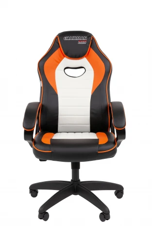 Кресло Chairman game 16 Россия экокожа черный/оранжевый/белый 7213481