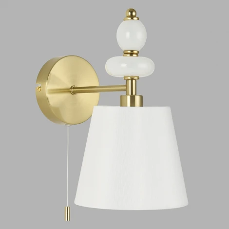 Бра Lumion Aneta 8411/1W латунь/белый, металл/стекло/текстиль Е14 40W 220V