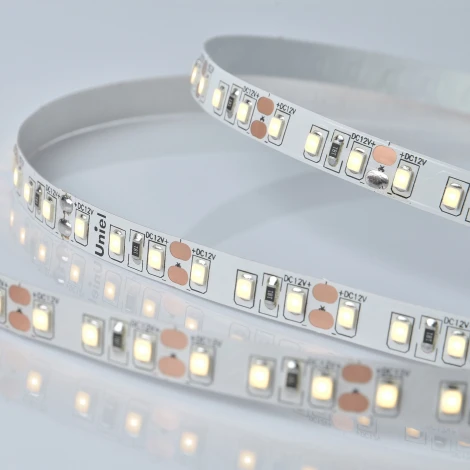 Светодиодная лента Uniel ULS-M13-2835-120LED/m-8mm-IP20-DC12V-9,6W/m-5M-3000K PROFI катушка в герметичной упаковке