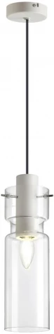 Подвесной светильник Odeon Light Scrow 5057/1B PENDANT белый/прозрачный/металл/стекло E27 1*40W (220V, на проводе, круглые)