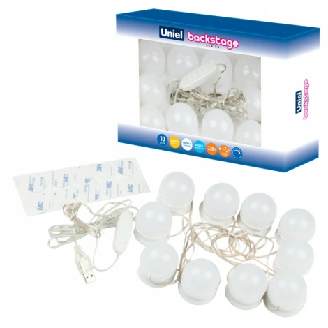 Мебельный светильник c зарядкой от USB Uniel ULM-F50-8W/SW/10/DIM IP20 WHITE (LED, 220V, выключатель, шарики)