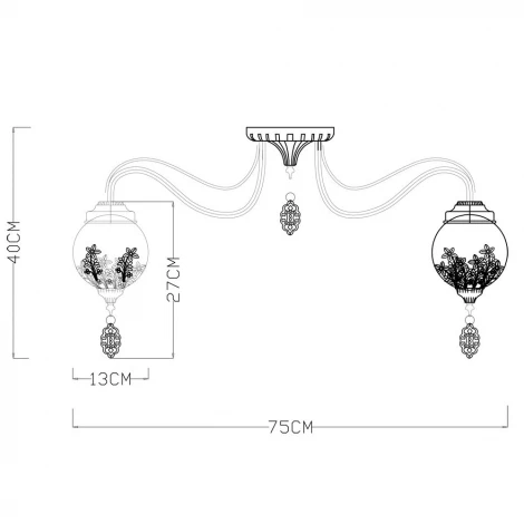 Потолочная люстра Arte Lamp Moroccana A4552PL-8GO