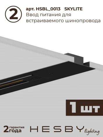 Трековая система в сборе однофазная встраиваемая 220V 50W Hesby Lighting Skylite №12 HSBL_kompl_S012_VI2B4K