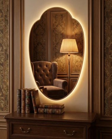 Milis LED Gold Зеркало в раме с подсветкой Art-Zerkalo SM130LGL 13920