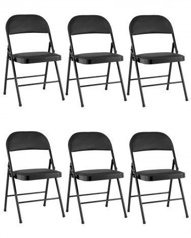 Стул складной GJ-22 чёрный иск.кожа 6 шт. Stool Group УТ000043172