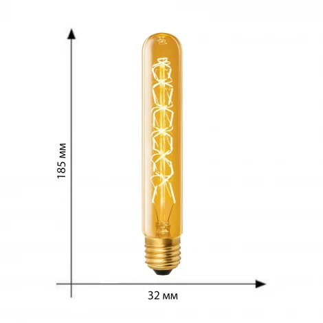Лампочка накаливания цилиндр желтая E27 60W Uniel IL-V-L32A-60/GOLDEN/E27 CW01