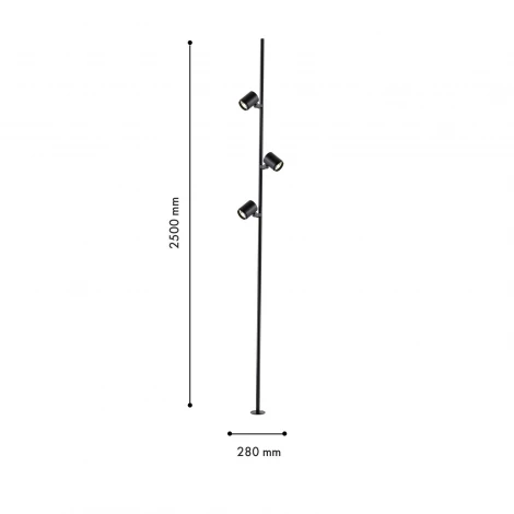 Наземный уличный светильник Favourite Securitas 4638-3F 3xLEDx12W 3000K IP65