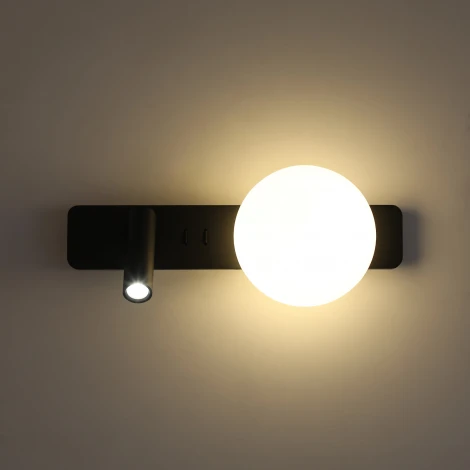 Настенный светильник со спотом черный LED 3+7Вт 34см Zortes DREAM ZRS.2436.01