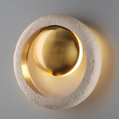 Настенный светильник на штанге Odeon Light Saturn 5443/1W сатинированн.латунь/беж./металл/полирезин 1*G9 LED*6W (220V)