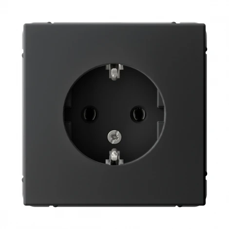 Розетка с заземлением (карбон) Systeme Electric GAL001043