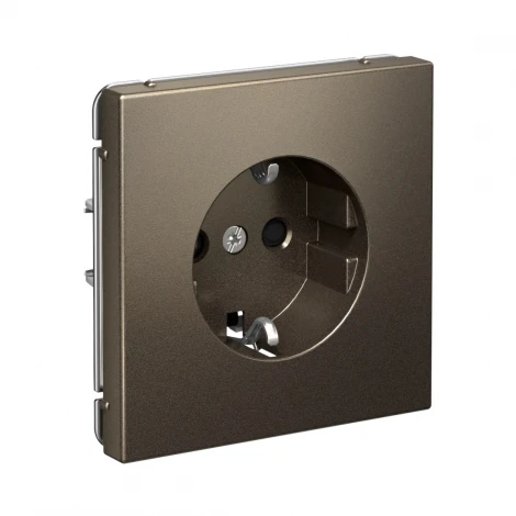 Розетка с заземлением и шторками (мокко) Systeme Electric GAL000645S