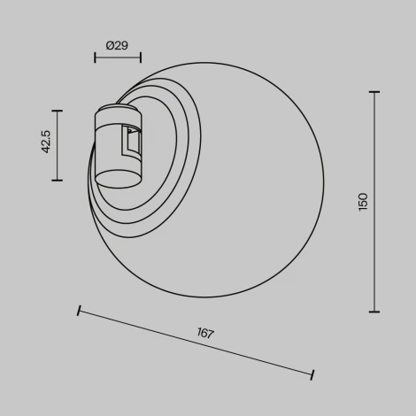 Трековый светильник магнитный модульный светодиодный LED 8W 24V 4000K Maytoni Technical Luna Technical TR229-1-8W4K-BS