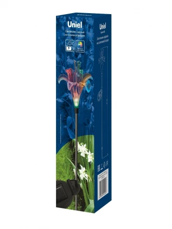 Грунтовый светильник на солнечной батарее RGB Uniel USL-S-104/MT810 Lily (LED, цветы, IP44)