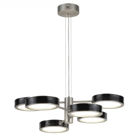Подвесна люстра светодиодная Odeon Light Riviera 5451/99LB черный/никель/металл/керамика/акрил LED 99W 2000К/3000K/4000K