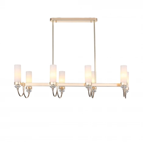 Потолочная люстра на штанге ST Luce Элегра SL1402.263.08 Золото/БелыйE14*8 40W